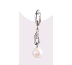 Pendientes oro blanco 750 mm diamantes perla                                                                                    