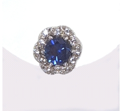 Pendientes oro blanco 750 mm zafiro azul diamantes                                                                              