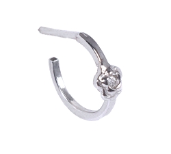Pendientes aro oro 18 kt diamantes 0.02 ct