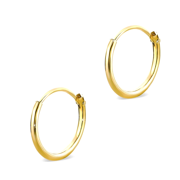 Pendientes aros oro 18 kt 1.5x12 mm Pendientes aros oro 18 kt 1.5x12 mm