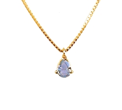 COLGANTE TOPACIO AZUL PERA ORO 18 KT                                                                