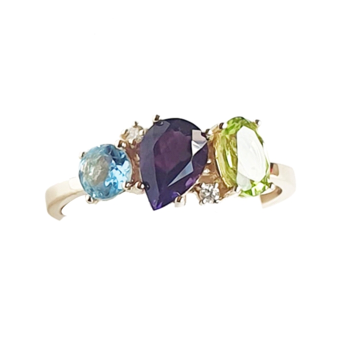 Anillo oro 18 kt color fino 0.03 ct diamante Anillo oro 18 kt color fino 0.03 ct diamante
