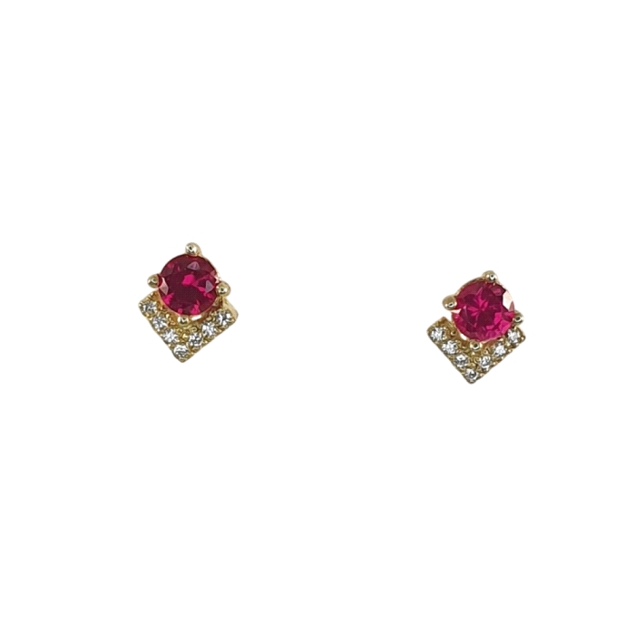 Pendientes oro 18 kt color fino 0.12 ct diamantes Pendientes oro 18 kt color fino 0.12 ct diamantes