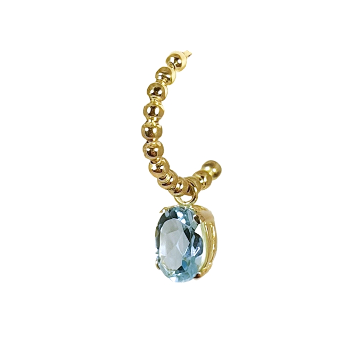 Aros oro 18 kt bolas color fino