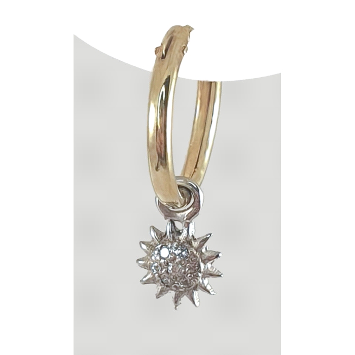 Pendientes mini sol oro 18 kt circonitas