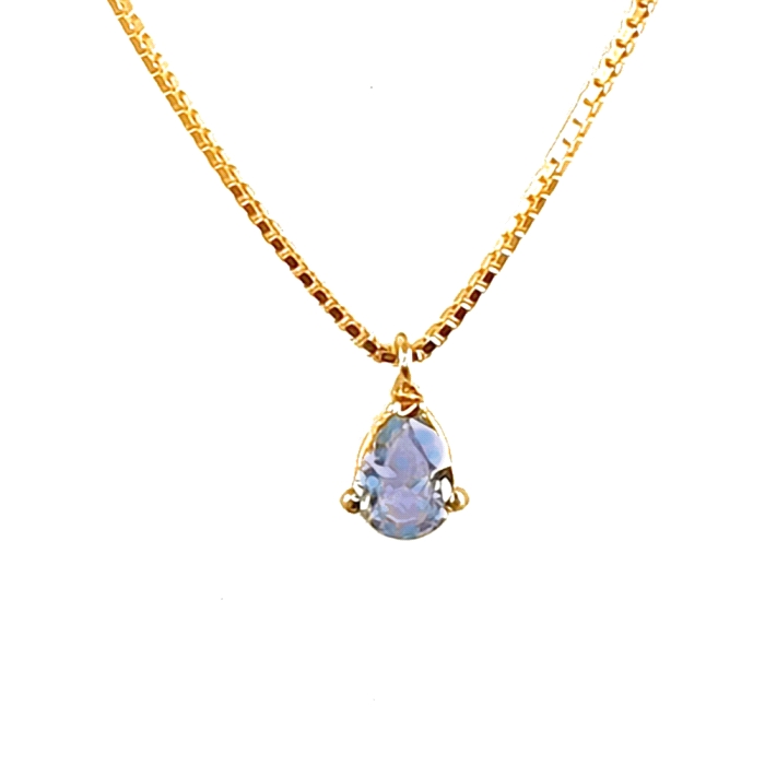 Gargantilla pera semi preciosa oro 18 kt