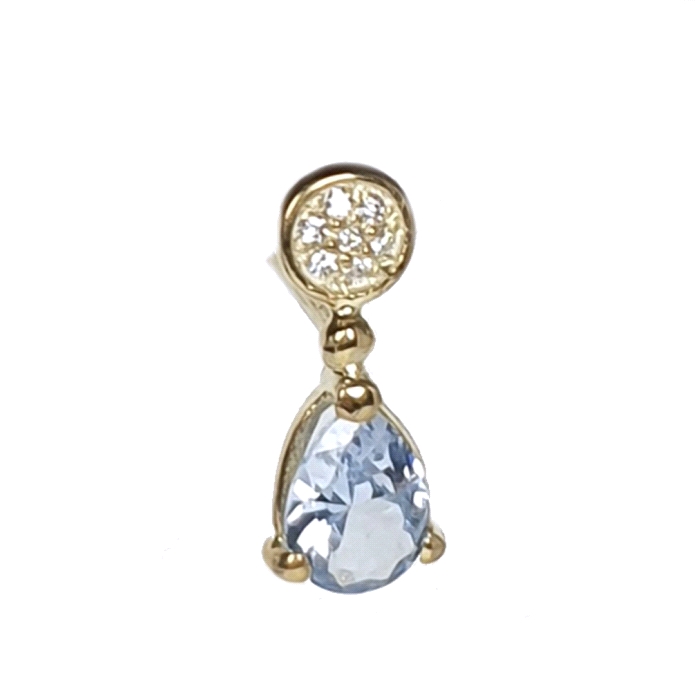 Pendientes oro 18 kt color fino circonitas