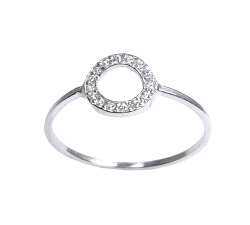 Anillo circulo oro 18 kt circonitas