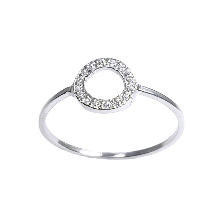 Anillo circulo oro 18 kt circonitas Anillo circulo oro 18 kt circonitas