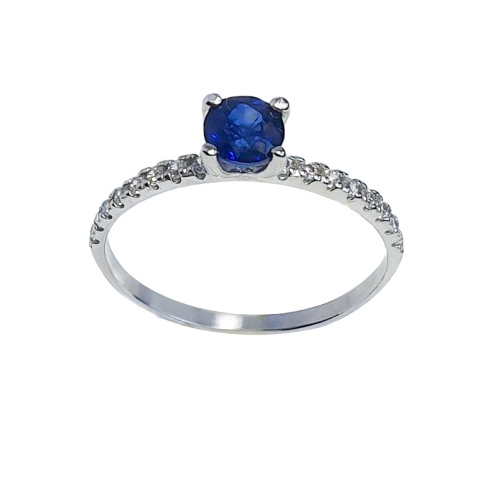 Anillo redondo oro 18 kt color fino 0.16 ct diamantes Anillo redondo oro 18 kt color fino 0.16 ct diamantes