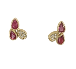PENDIENTES  ORO 18 KT COLOR FINO 0.05 CT DIAMANTES