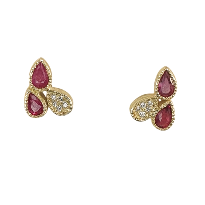 PENDIENTES  ORO 18 KT COLOR FINO 0.05 CT DIAMANTES