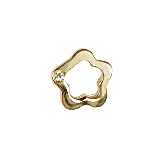 Pendientes flor oro 18 kt diamantes
