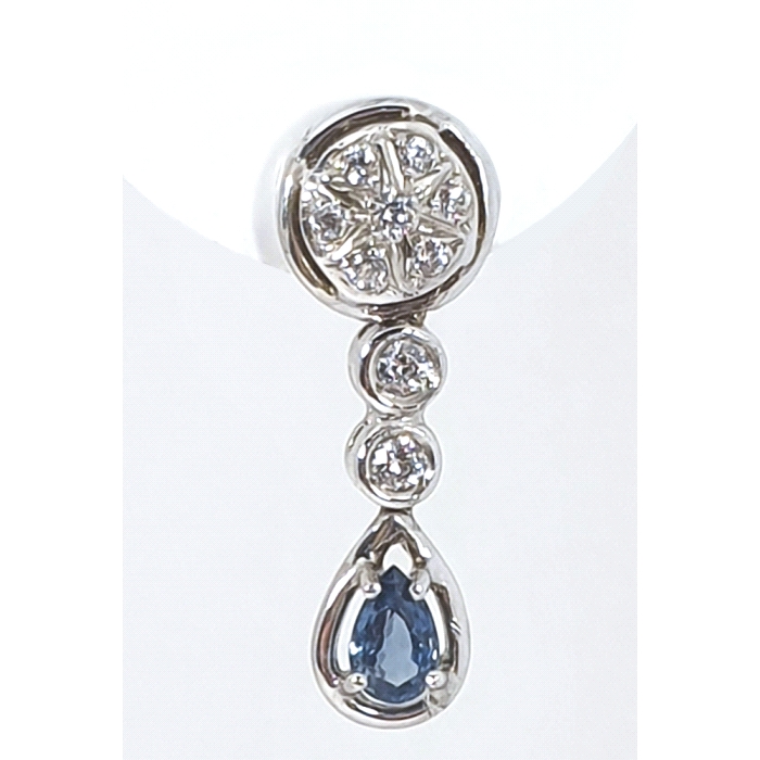 Pendientes oro 18 kt color fino diamantes
