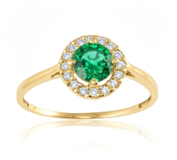 Anillo orla oro 18 kt zafiro fino diamantes