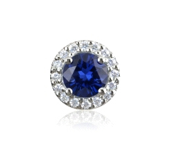 Pendientes oro 18 kt zafiro diamantes