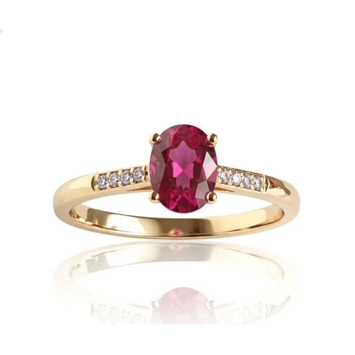 Anillo oro 18 kt color fino 0.07 ct diamantes