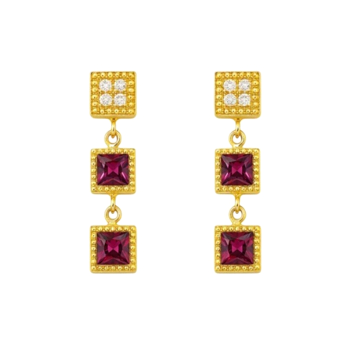 Pendientes oro 18 kt color fino 0.02 ct diamantes