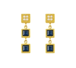 Pendientes oro 18 kt color fino 0.02 ct diamantes