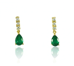 Pendientes oro 18 kt color fino 0.09 ct diamantes