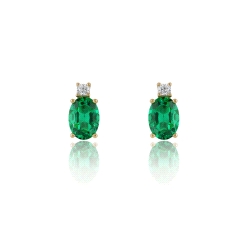 Pendientes oro 18 kt color fino 0.07 ct diamantes