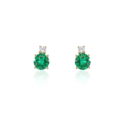 Pendientes oro 18 kt color fino 0.07 ct diamantes
