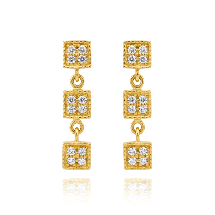 Pendientes oro 18 kt 0.12 ct diamantes