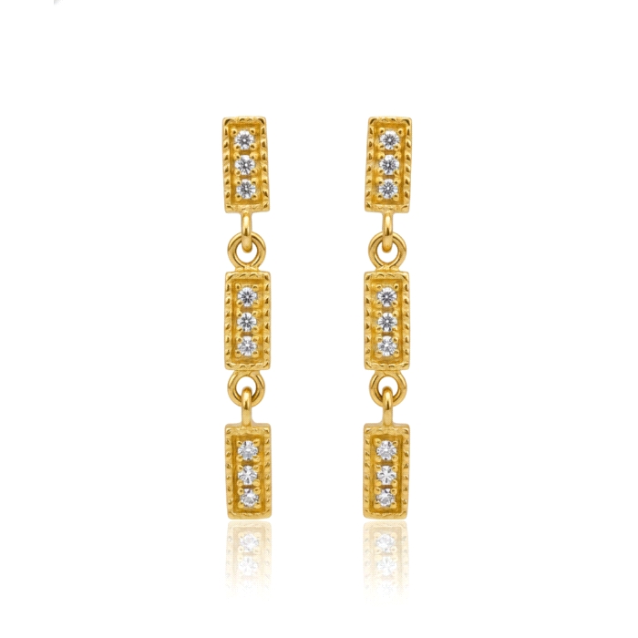 Pendientes oro 18 kt 0.09 ct diamantes