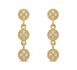 Pendientes oro 18 kt 0.12 ct diamantes