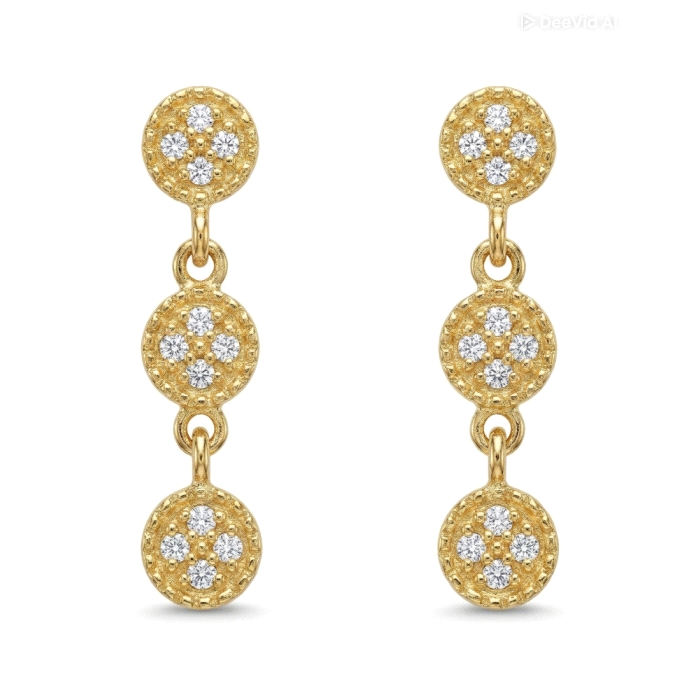 Pendientes oro 18 kt 0.12 ct diamantes