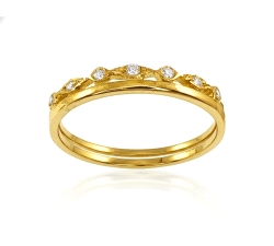 ANILLO DOBLE ORO 18 KT  0.05 CT DIAMANTE