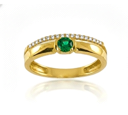 Anillo oro 18 kt color fino 0.09 ct diamantes