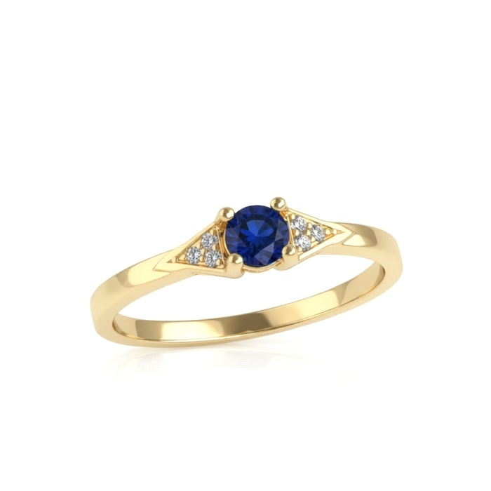 Anillo oro 18 kt color fino 0.04 ct diamante