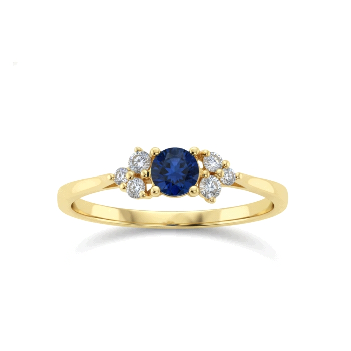 Anillo oro 18 kt color fino 0.13 ct diamante