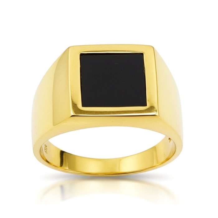 Anillo forrado oro 18kt onix natural