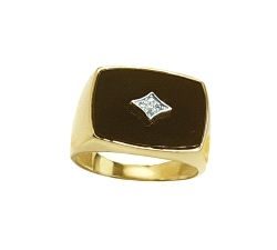 ANILLO ONIX  ROMBO 0.02 CT DIAMANTE