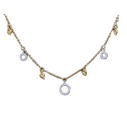 GARGANTILLA  CIRCULOS  ORO 18 KT 0.18 CT DIAMANTES