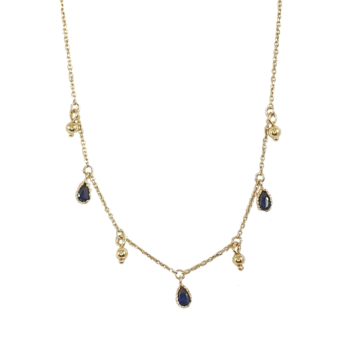 Gargantilla pera oro 18 kt color fino