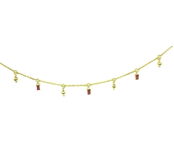 GARGANTILLA BAGUETTE ORO 18 KT COLOR FINO