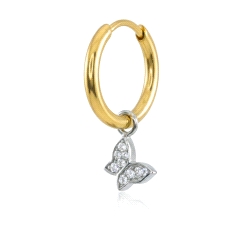 AROS PRESION MARIPOSA ORO 18 KT CIRCONITAS