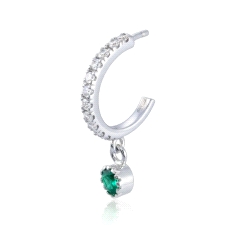 PENDIENTES ARO ORO 18 KT  COLOR FINO Y CIRCONITAS