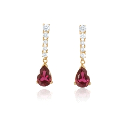 Pendientes oro 18 kt  color fino 0.29 ct diamantes.