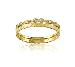 ANILLO DOBLE ORO 18 KT  CIRCONITAS