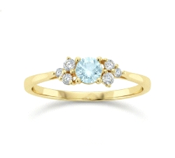 ANILLO ORO 18 KT AGUAMARINA 0.13 CT DIAMOND
