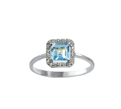 ANILLO ORO 18 KT TOPACIO  0.10 CT DIAM