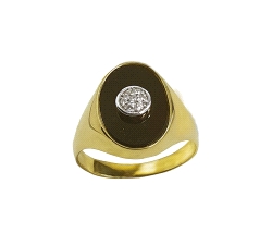 ANILLO C/F  ONIX  RED. 0.02 CT DIAMANTE