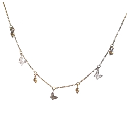 GARGANTILLA  MARIPOSAS  ORO 18 KT  CIRCONITAS