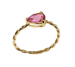 ANILLO  TRENZA PERA 7X5  ORO 18 KT TOPACIO AMAT
