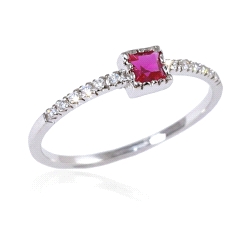 ANILLO ORO 18 KT CIRCONITA COLOR FINO