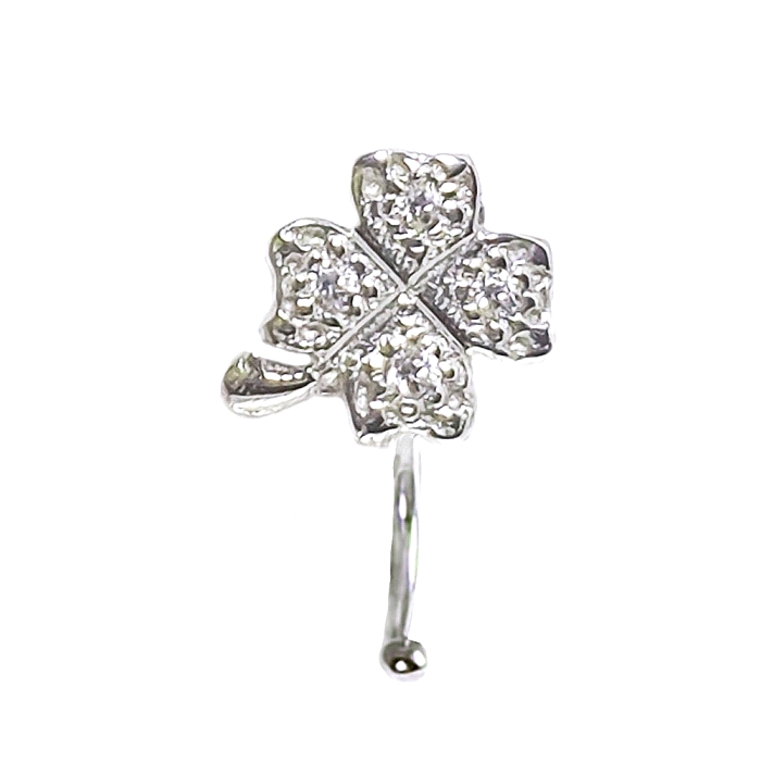 Pendientes ear cuff trebol oro 18 kt diamantes 0.04 ct